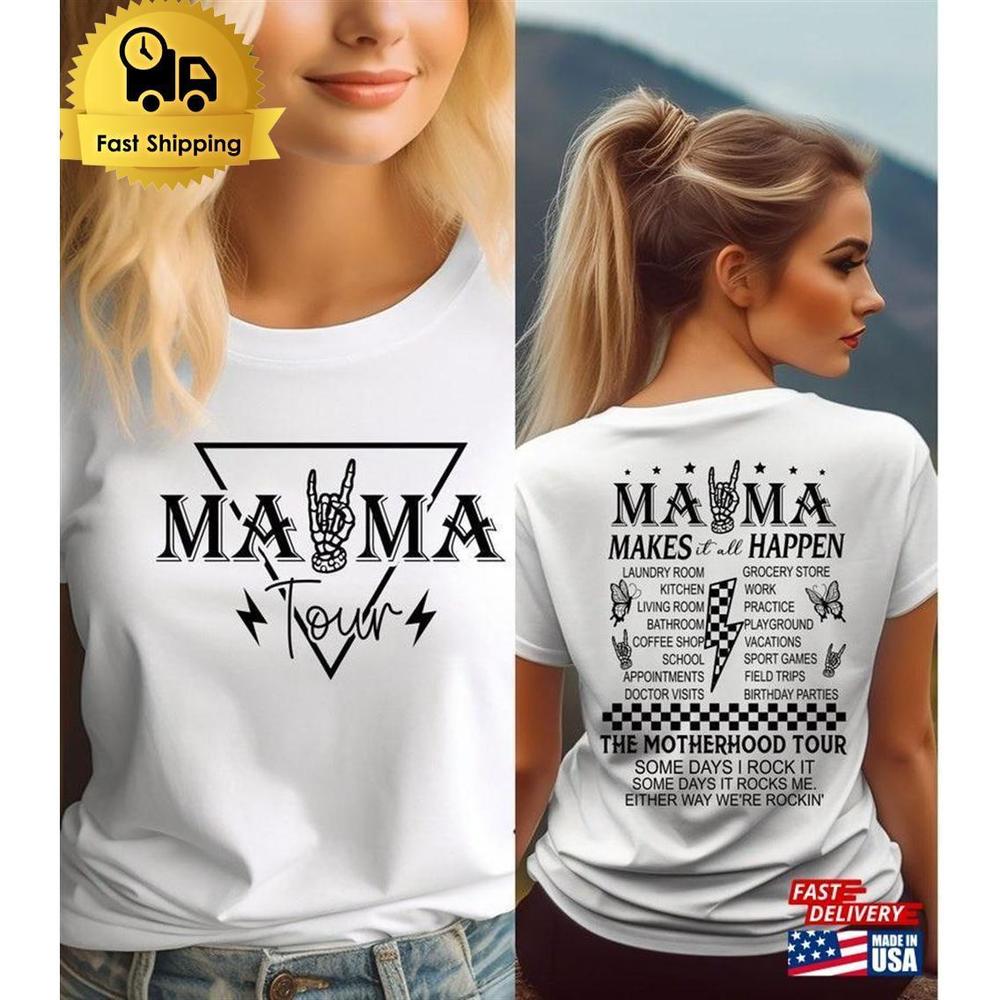 Mama World Tour Concert T - Shirt  Rock And Roll Funny Metal Gift 2 Sided